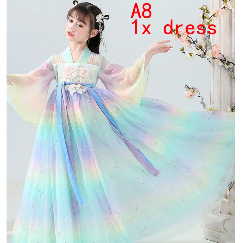 New Retro Chinese Hanfu Children's Girls' Dress Imitation Tang Dynasty Girls' Dress