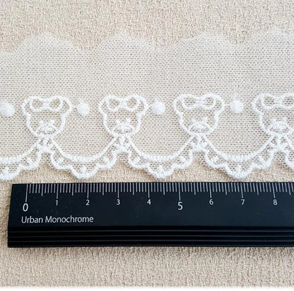 Width:4.2cm(1.68”inch) Little Bear Cotton Mesh Embroidery Lace Fashion Laces Sewing Accessories Decorative (SS-4360)