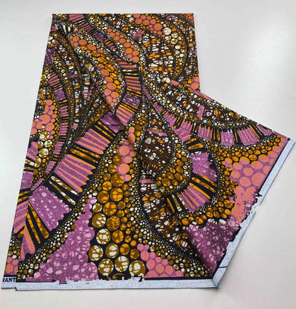 High Quality Nigeria African Wax Fabric Soft Glitter Grand Golden Wax Fabric 100%Cotton Ankara Golden Wax Flash Gold Print Batik