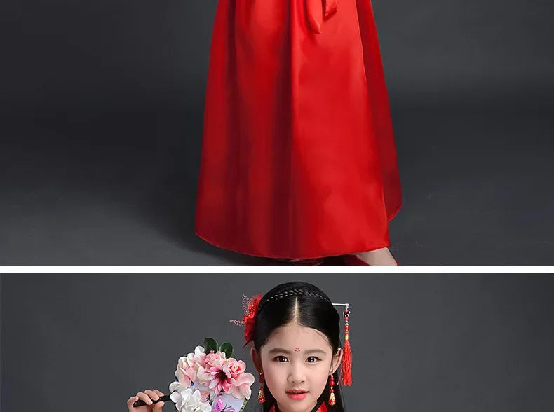 Ancient Costume Dance Girl Set Performance Show Child Clothing Cosplay Princess Chinese Traditional Dress for Girls Hanfu Dress