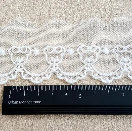 Width:4.2cm(1.68”inch) Little Bear Cotton Mesh Embroidery Lace Fashion Laces Sewing Accessories Decorative (SS-4360)