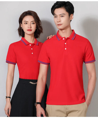 Men Polo T-shirt Logo Customizable Golf Hombre Polos 50% Cotton Daily Smart Casual Clothing Summer Autumn Lapel Top Personalized