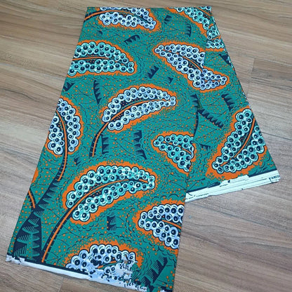 2019 Green Ankara African Wax Prints 100% cottonr Fabric Binta Real Wax High Quality 6 yard African Fabric for Party Dress