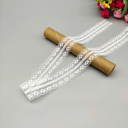 Wholesale 10 Yards White Lace Ribbon Lace Trim Fabric DIY Embroidered Lace trimmings for Sewing Accessories African Fringe Lace