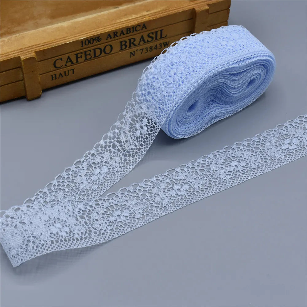 Beautiful White Lace for DIY  Ribbon Tape 40MM Lace Trim Embroidered for Sewing Decoration African Lace Fabric 10 Yards