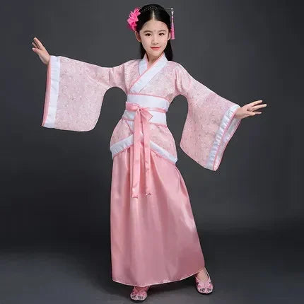 Ancient Costume Dance Girl Set Performance Show Child Clothing Cosplay Princess Chinese Traditional Dress for Girls Hanfu Dress