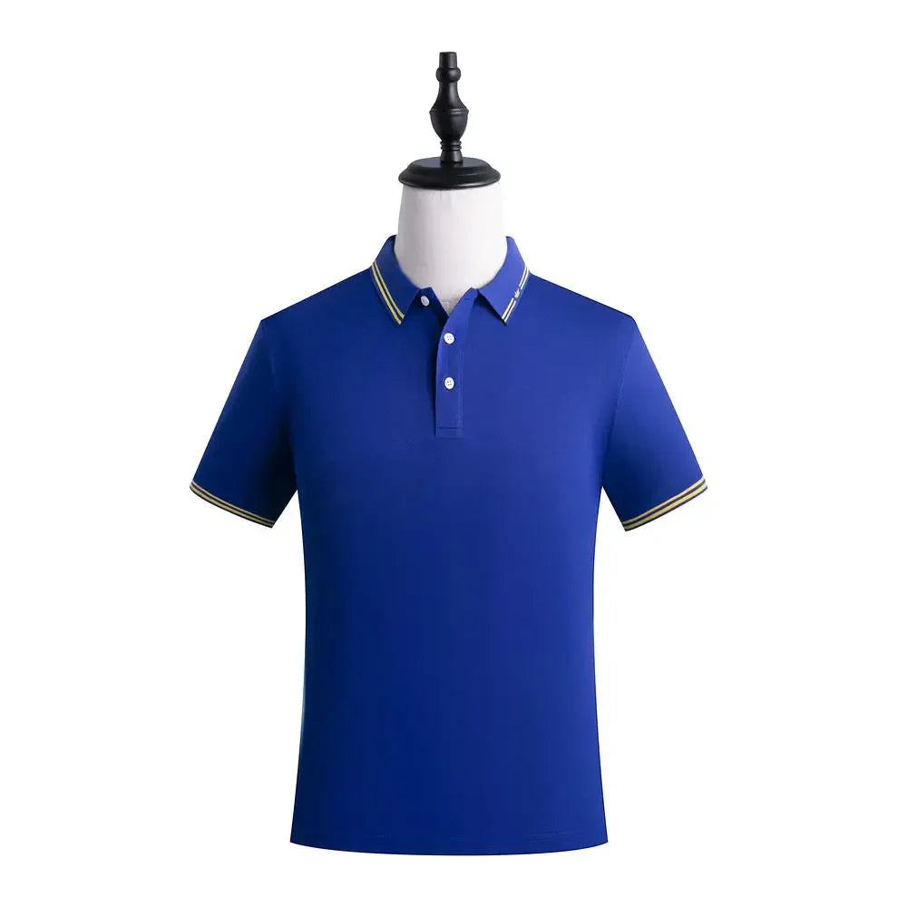 Men Polo T-shirt Logo Customizable Golf Hombre Polos 50% Cotton Daily Smart Casual Clothing Summer Autumn Lapel Top Personalized