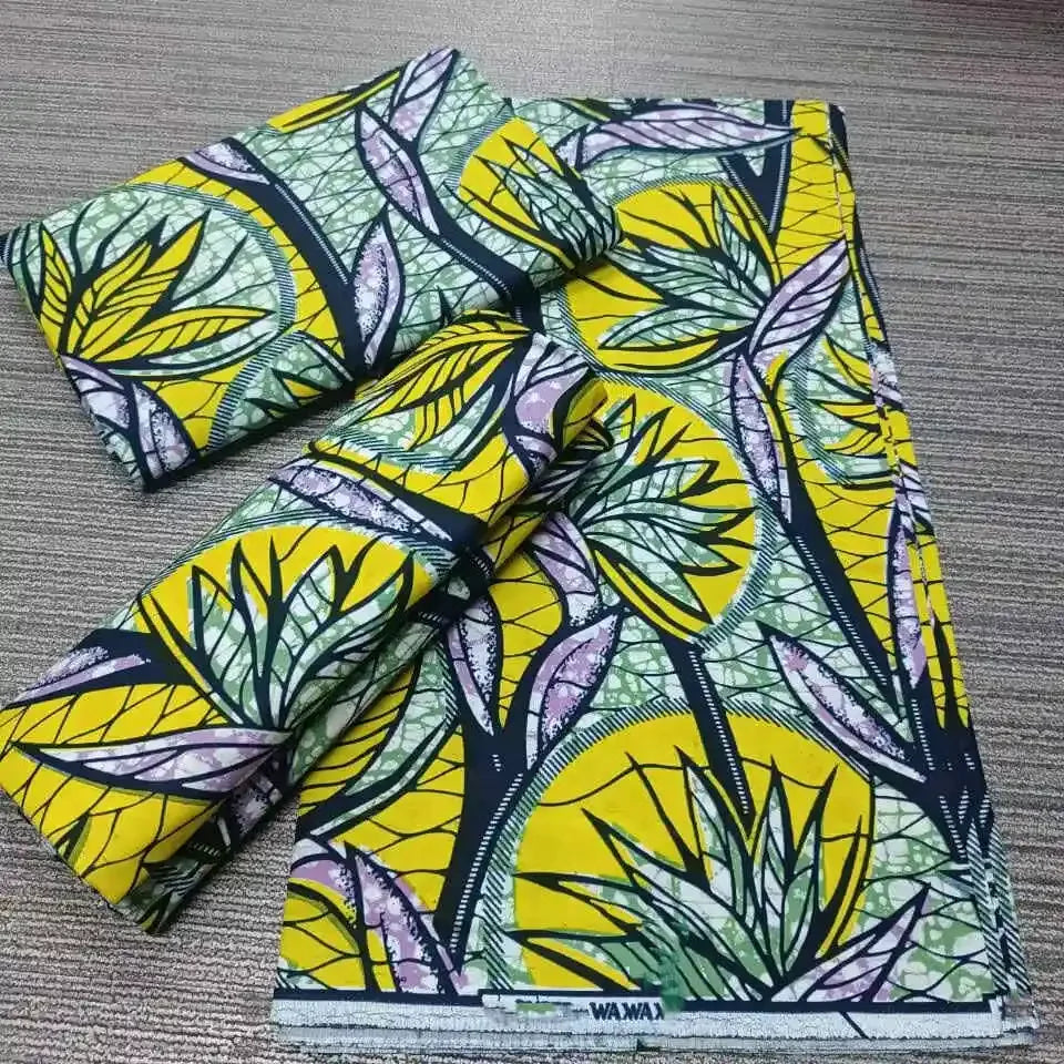 Most popular Veritable African Wax Real Fabric 100% cotton Ghana Nigeria Style 6 yards High Quality Ankara Prints wax Material