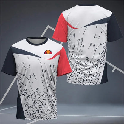 Men's T Shirts Badminton Training Clothing Outdoor Fitness Sports T-Shirts Summer Quick Dry Short Sleeve Casual O-neck Loose Top