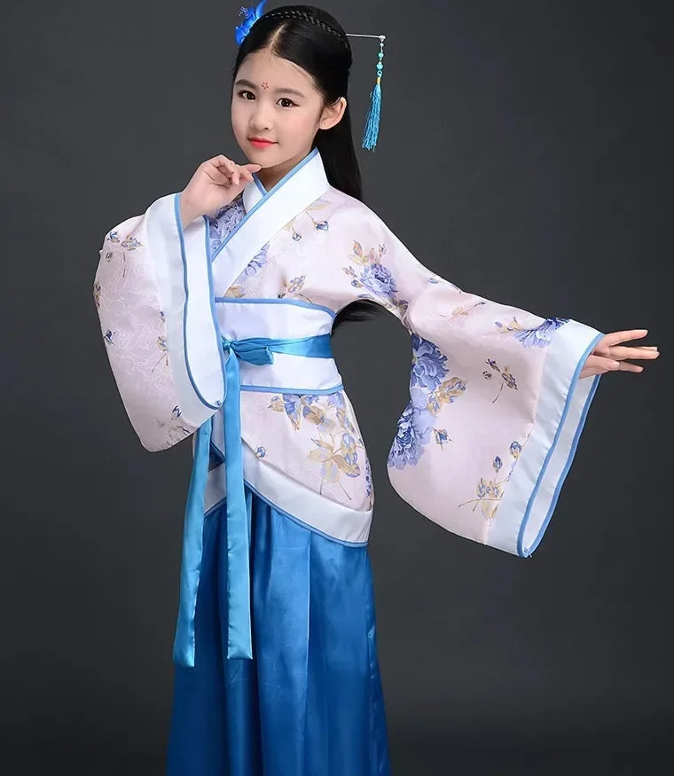 Ancient Costume Dance Girl Set Performance Show Child Clothing Cosplay Princess Chinese Traditional Dress for Girls Hanfu Dress