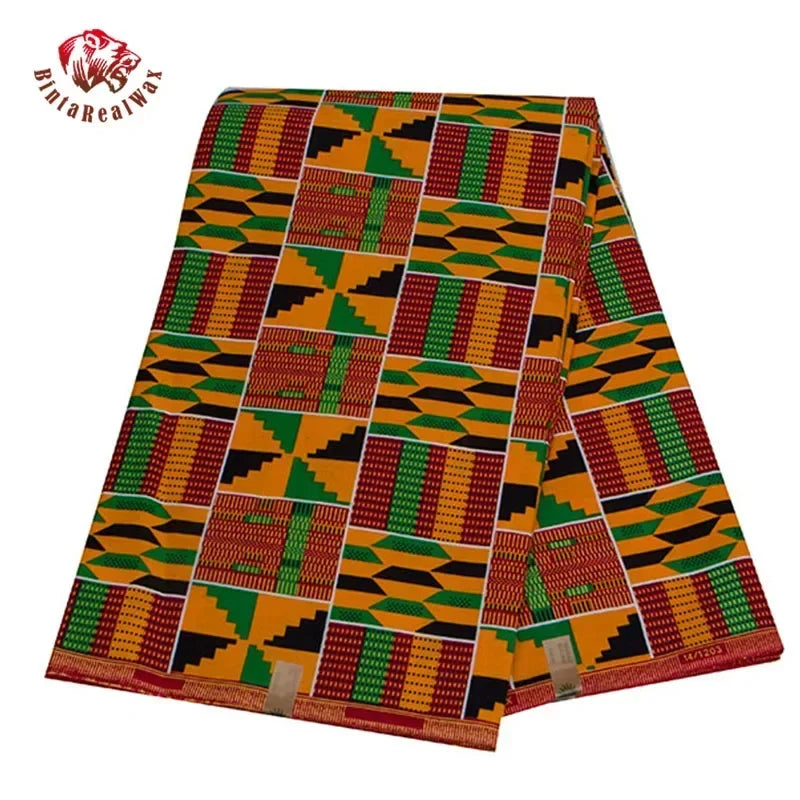 Bintarealwax African Real Wax Prints Fabric Ankara Cotton Material High Quality African Fabric For Party Dress 24FS1380