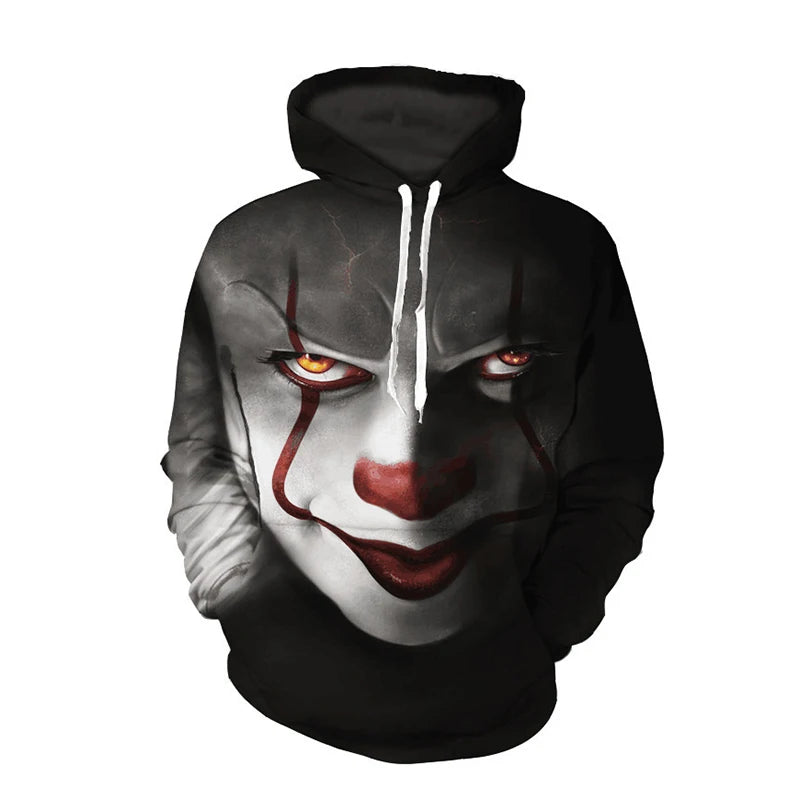 New Arrival Personality Hoodies Horror Movies 3D Printed Pullover Men Women Casual Oversized Hooded Sweatshirts Cool Hoodie