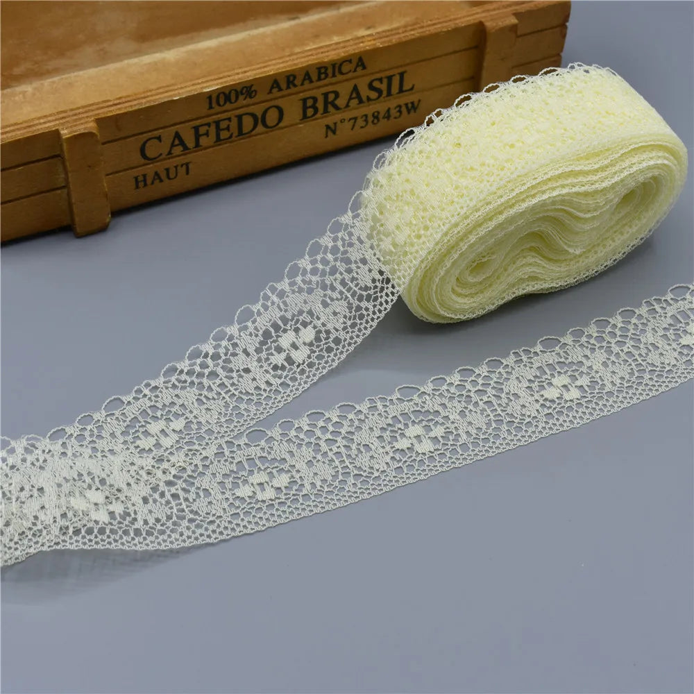 Beautiful White Lace for DIY  Ribbon Tape 40MM Lace Trim Embroidered for Sewing Decoration African Lace Fabric 10 Yards