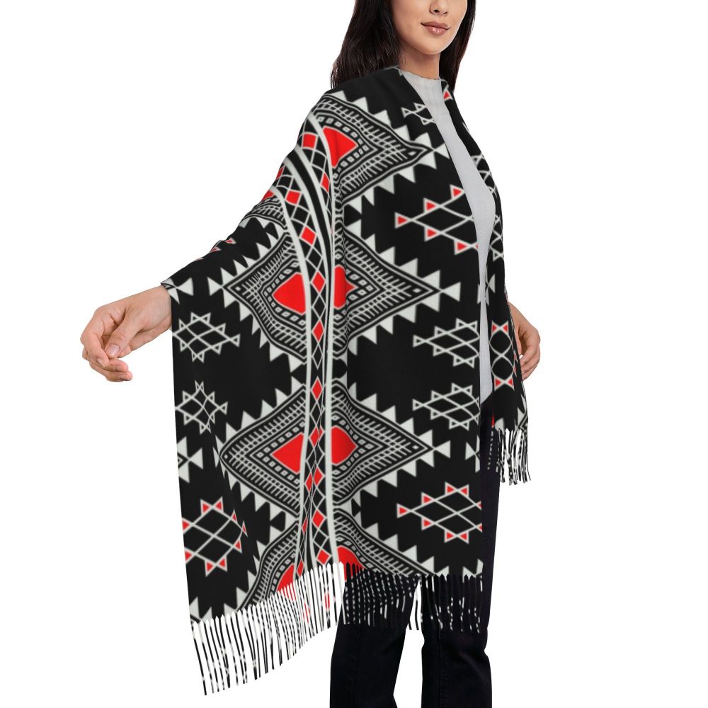 Customized Printed Amazigh Kabyle Jewelry Scarf Women Men Winter Warm Scarves Africa Berber Ethnic Style Shawls Wraps