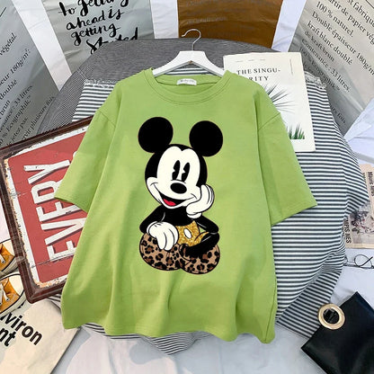 Kawaii Womens T-shirts Mickey Anime Blouses Y2k Clothing Graphic T Shirts Clothes Harajuku Oversized T Shirt Tops Harajuku