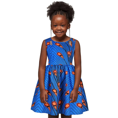 Baby Girls African Dress Toddler Kids Dashiki Traditional Style Print Short Sleeve Casual Dress Ankara Princess Dresses Vestidos