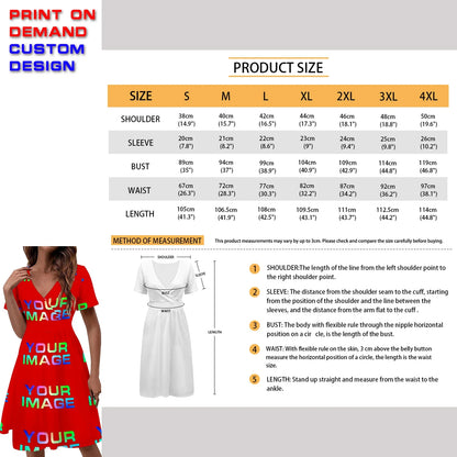 Custom Dress Print On Demand Party Sexy Girls Cartoon Image Design Women Uniforms Matching Clothes Customized DIY Dropshipping