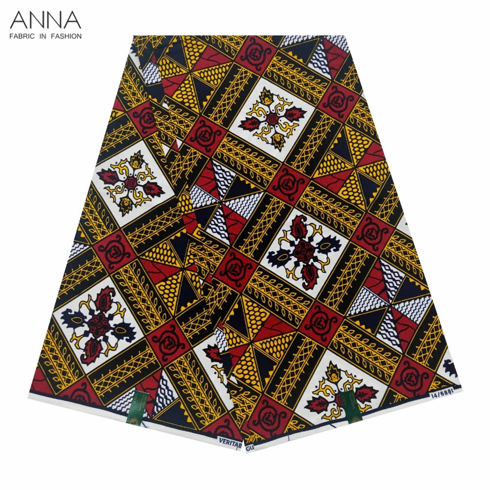 Veritable Wax Ankara Block Prints Batik Fabric African Wax Fabric Nigerian Dutch Hollandais Pagne 100% Cotton For Sewing VL-50