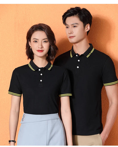 Men Polo T-shirt Logo Customizable Golf Hombre Polos 50% Cotton Daily Smart Casual Clothing Summer Autumn Lapel Top Personalized