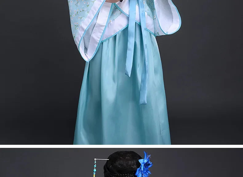 Ancient Costume Dance Girl Set Performance Show Child Clothing Cosplay Princess Chinese Traditional Dress for Girls Hanfu Dress