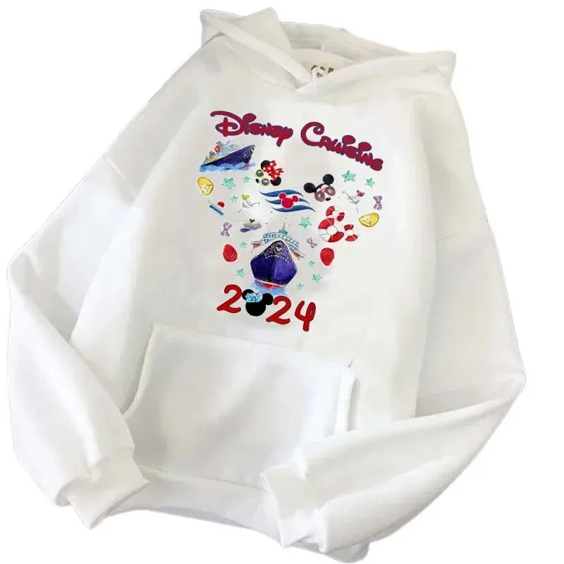 Disney 2024 Family Vacation Hoodies Fashion Disneyland Trip Women's Casual Pullover Autumn Harajuku Streetwear Sweatshirt Tops