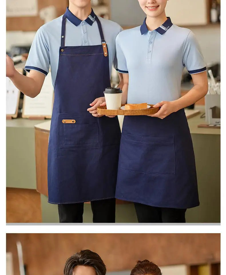 Customized Restaurant Polo Uniforms Unisex Short Sleeve Tee for Staffs Hotel Cafes Waiters Print on Demand T Shirt Men's Tops