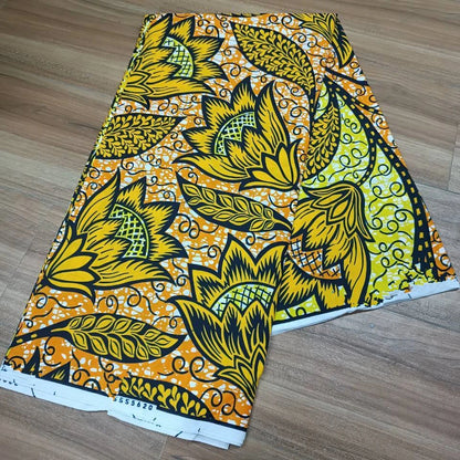 Most popular Veritable African Wax Real Fabric 100% cotton Ghana Nigeria Style 6 yards High Quality Ankara Prints wax Material