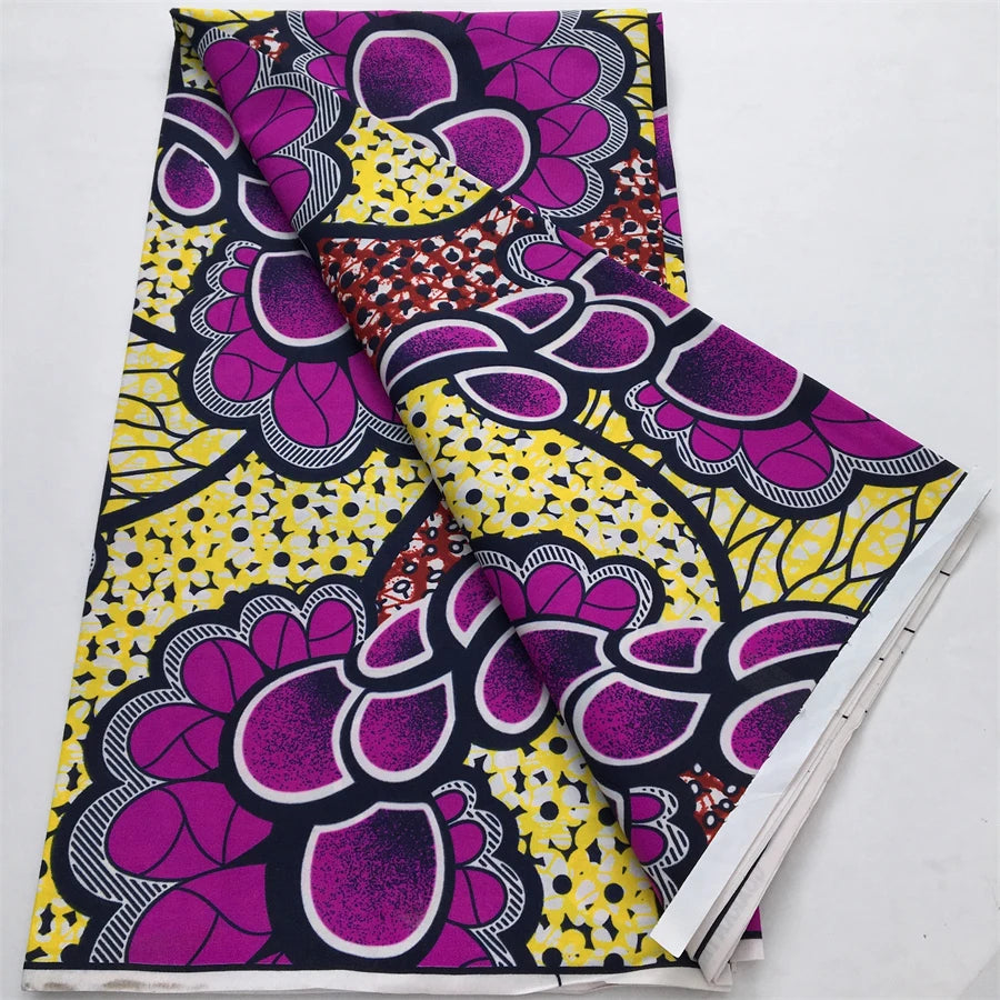 2024 Newest Nigerian Ankara African Polyester Material Wax Fabric DIY Print Sewing Tissu Textile Material For Women Dresses