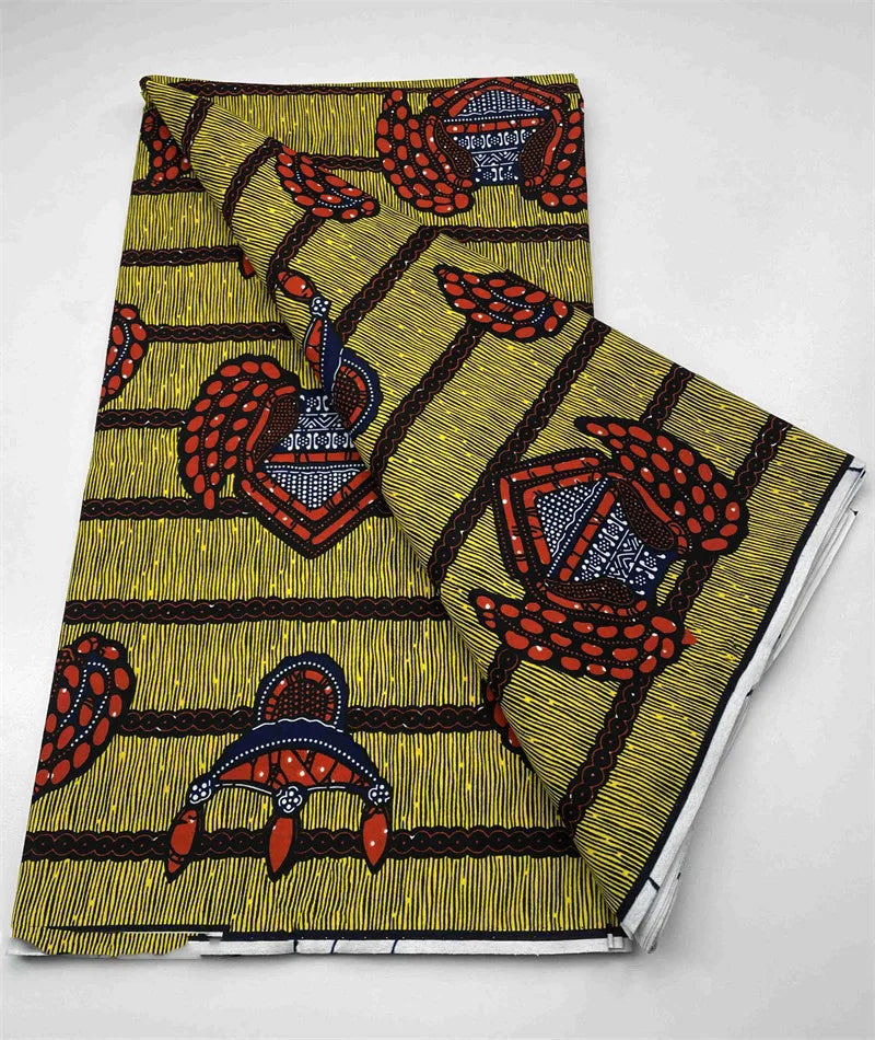 2023 new fashion 100% cotton veritable gold print african real wax fabric ankara wax ghana nigeria style pagne sewing material