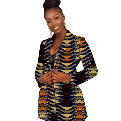 Original Design Women's Suit Jackets Colorful Print Female Ankara Blazers African Wedding Party Short Coat