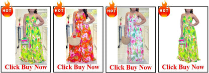 Outfits Dashiki African Dresses for Women Summer Kaftan African V-neck Polyester Plus Size Long Maxi Dress Gowns Ankara Dresses