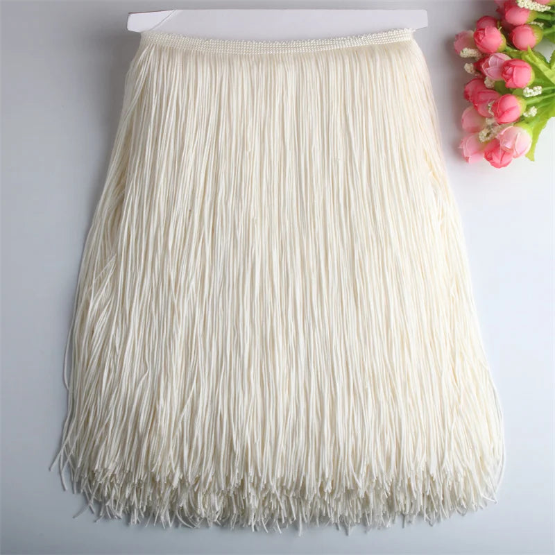 Wholesale 10 Meters 50CM Long Lace Fringe Trim Tassel Fringe Trimming For Diy Latin Dress Stage Clothes Accessories Lace Ribbon