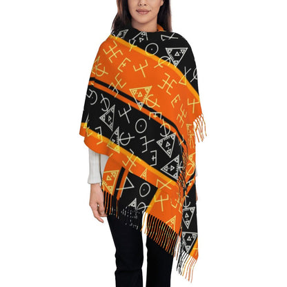 Amazigh Foutha Kabyle Scarf Wrap Women Long Winter Warm Tassel Shawl Unisex Mediterranean Geometric Scarves