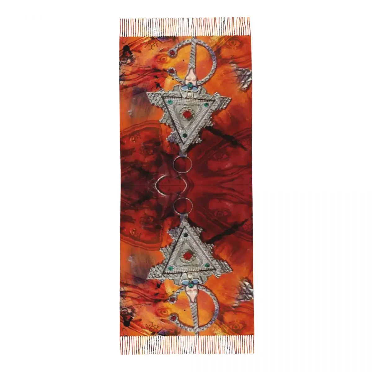 Amazigh Berber Kabyle Jewelry Scarf Wrap Women Long Winter Fall Warm Tassel Shawl Unisex Africa Ethnic Style Scarves