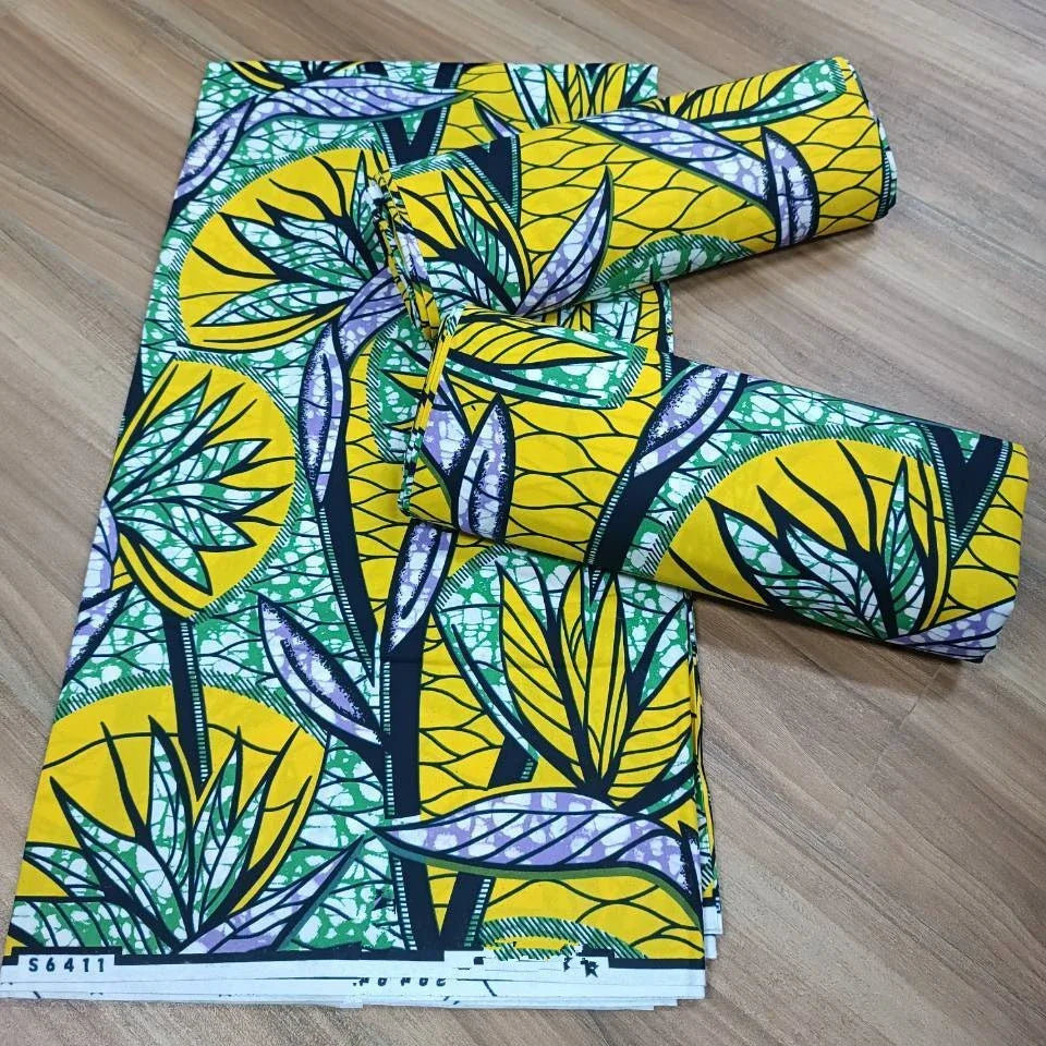 Most popular Veritable African Wax Real Fabric 100% cotton Ghana Nigeria Style 6 yards High Quality Ankara Prints wax Material