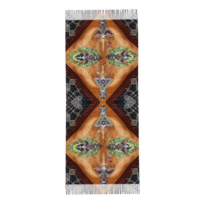 Kabyle Jewelry Scarf Wrap for Women Long Winter Fall Warm Tassel Shawl Unisex Amazigh Africa Ethnic Style Scarves