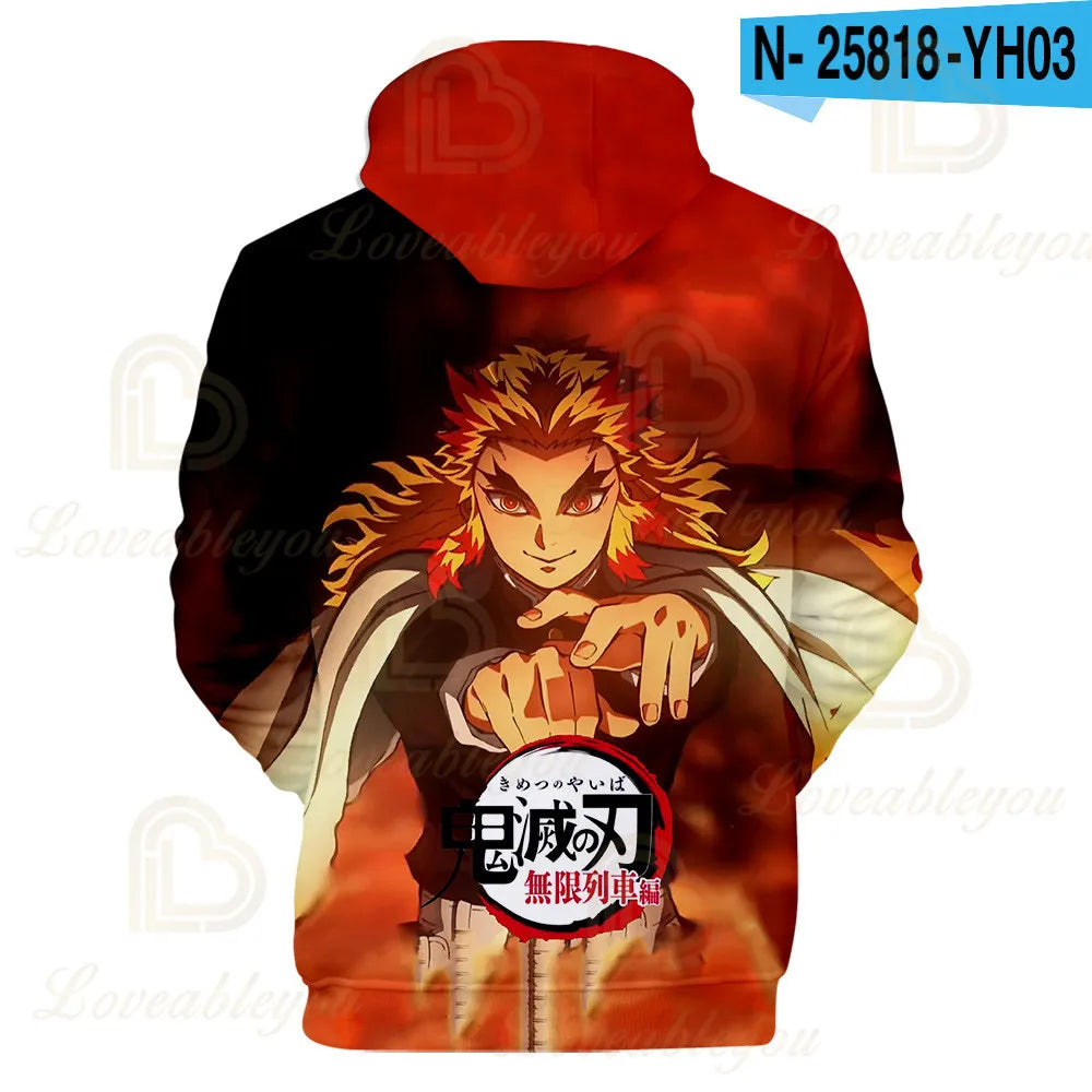 Kimetsu No Yaiba Anime 3D hoodie Kochou Shinobu Cosplay Costume Demon Slayer hoodies Men Women Rengoku Shinjurou Sweatshirts