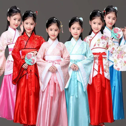 Ancient Costume Dance Girl Set Performance Show Child Clothing Cosplay Princess Chinese Traditional Dress for Girls Hanfu Dress