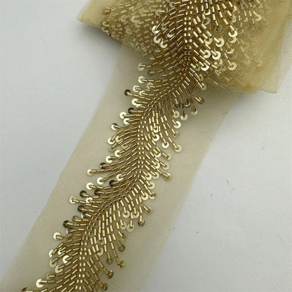 3yards New design Beaded Embroidered Trim for Bridal Wedding  craft for diy garment