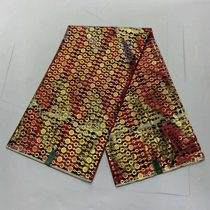 Hot Sale 100% Cotton Veritable African Wax Print Fabric Golden Real Wax African Ankara Fabric 6 yards Ghana Loincloth