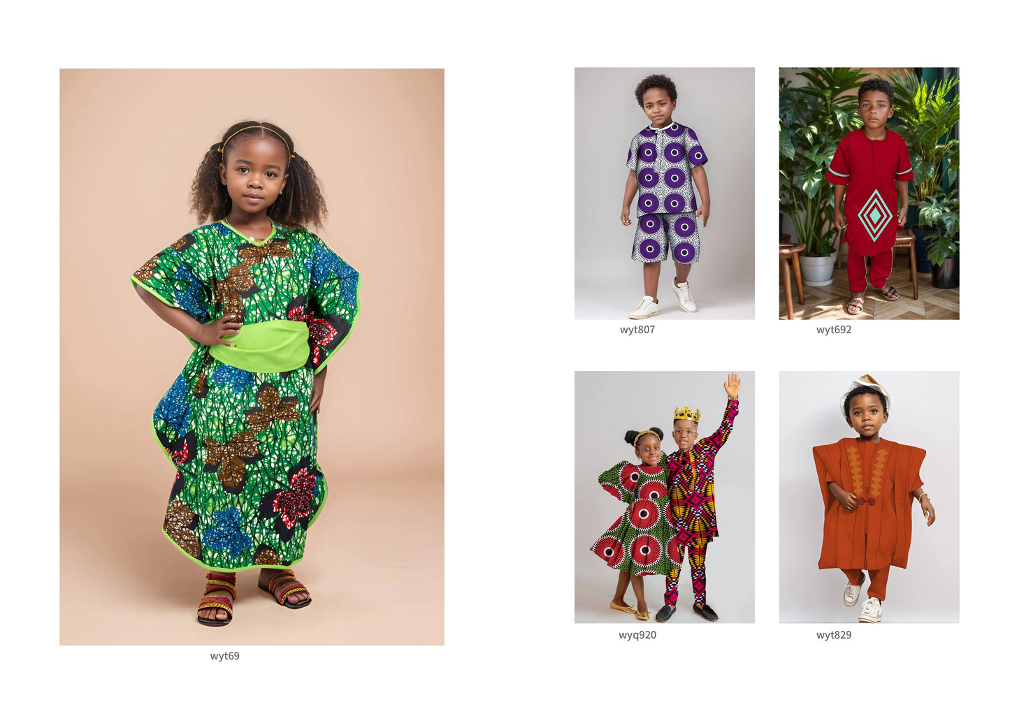 ORIENTAR African Girl's Clothes for Long Ankala Print Skirt Take A Headscarf To The Knees Children Clothing WYT842